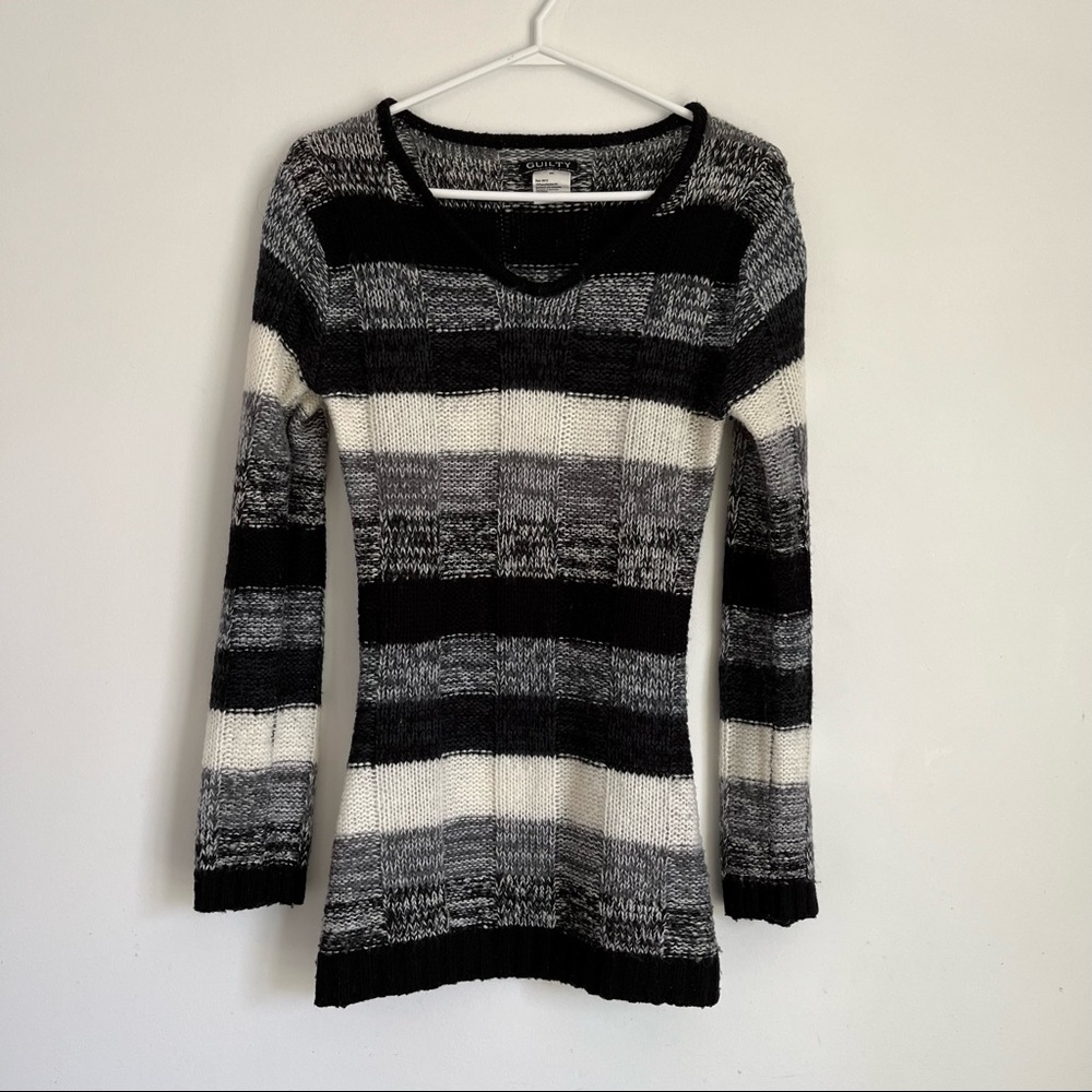 Guilty V & Denver Hayes collared cable knit sweater L